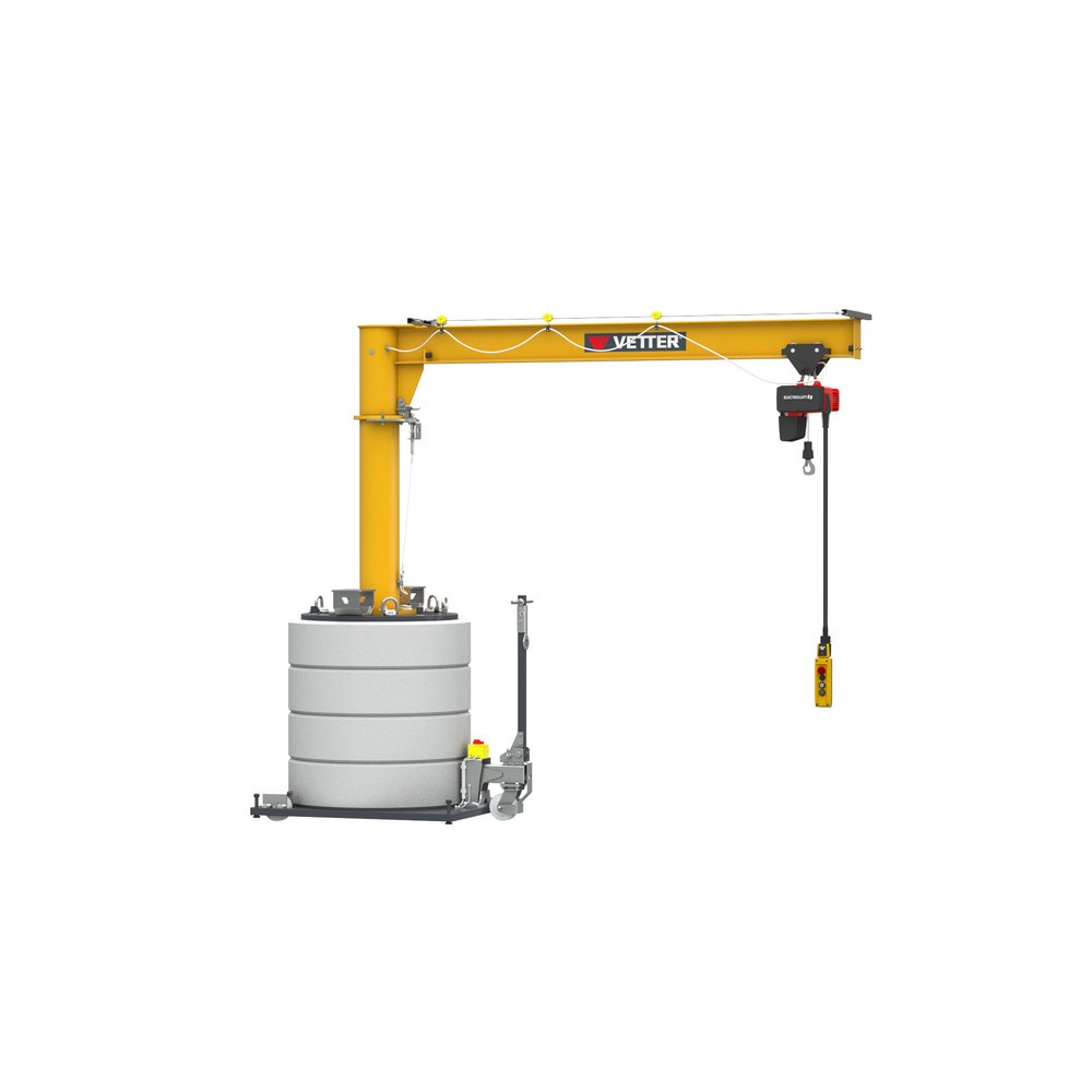 Immagine del prodotto n. 3: Gru orientabile VETTER®incl. paranco elettrico a catena LIFTKET, versione mobile, raggio di rotazione 360°, sbraccio 3.000 mm, portata 125 kg