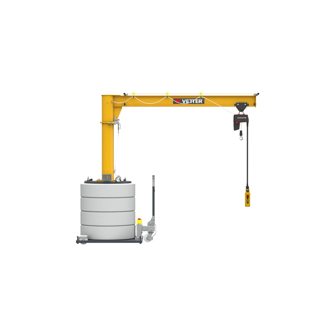 Immagine del prodotto: Gru orientabile VETTER®incl. paranco elettrico a catena LIFTKET, versione mobile, raggio di rotazione 360°, sbraccio 3.000 mm, portata 125 kg