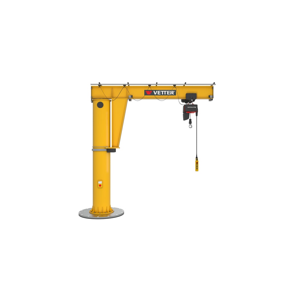Gru orientabile VETTER® incl. paranco elettrico a catena LIFTKET, versione a colonna, raggio di rotazione 360°, sbraccio 3.000 mm incl. paranco elettrico a catena LIFTKET, portata 125 kg Immagine del prodotto: Gru orientabile VETTER® incl. paranco elettrico a catena LIFTKET, versione a colonna, raggio di rotazione 360°, sbraccio 3.000 mm incl. paranco elettrico a catena LIFTKET, portata 125 kg
