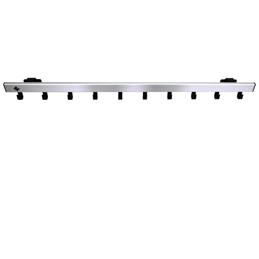 Guardaroba da parete, da avvitare, 10 ganci, grigio, nero Immagine del prodotto n. 3: Guardaroba da parete, da avvitare, 10 ganci, grigio, nero