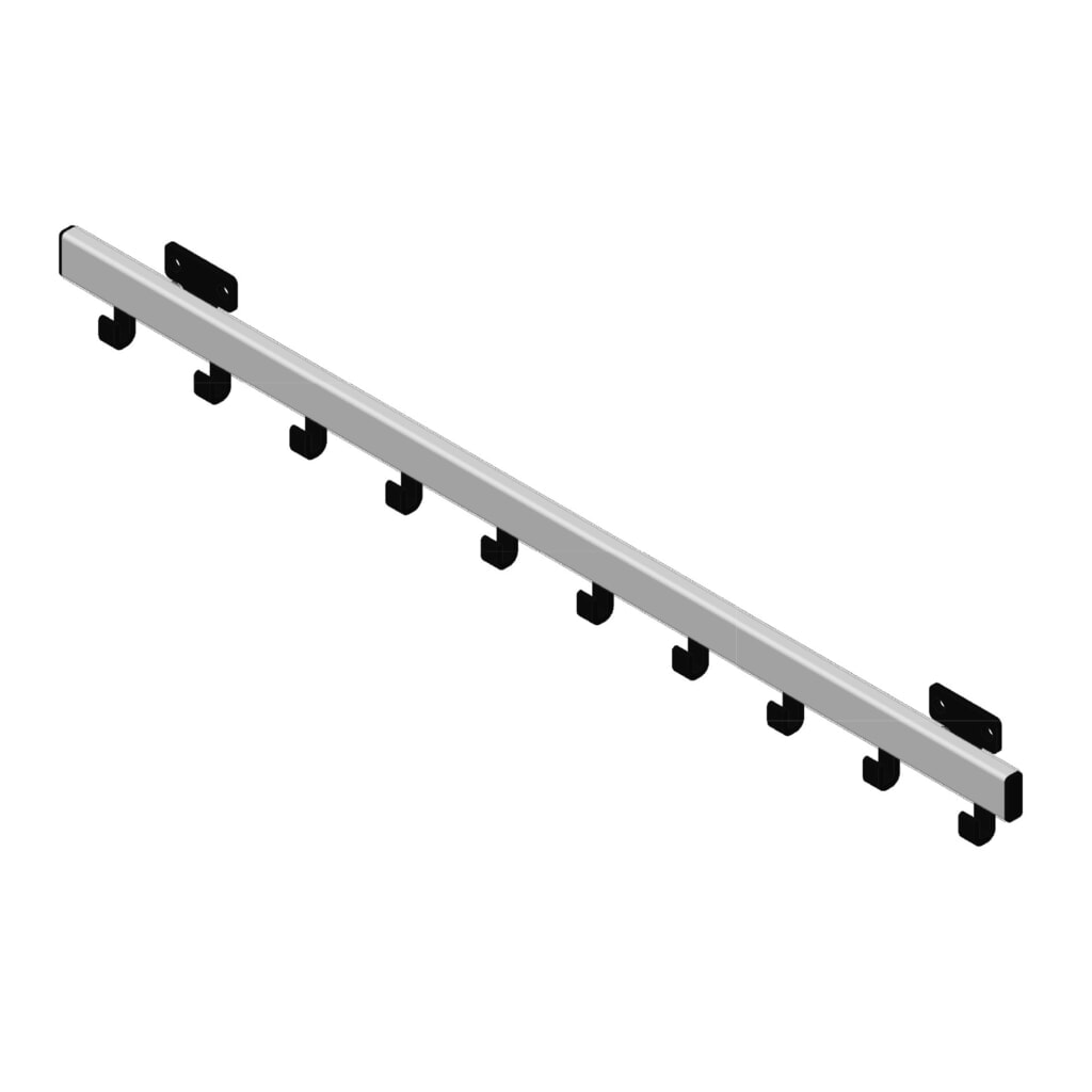 Guardaroba da parete, da avvitare, 10 ganci, grigio, nero Immagine del prodotto n. 4: Guardaroba da parete, da avvitare, 10 ganci, grigio, nero