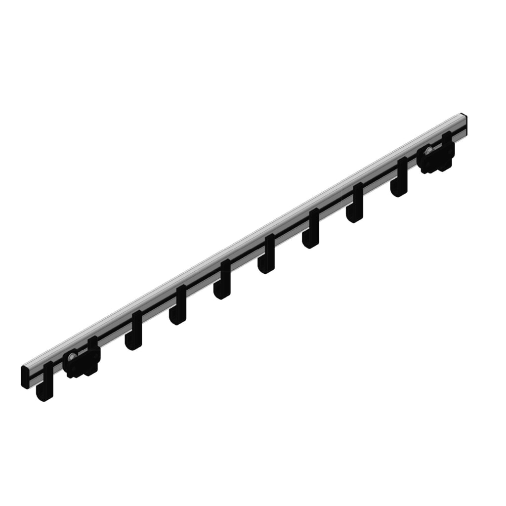 Guardaroba da parete, da avvitare, 10 ganci, grigio, nero Immagine del prodotto n. 5: Guardaroba da parete, da avvitare, 10 ganci, grigio, nero