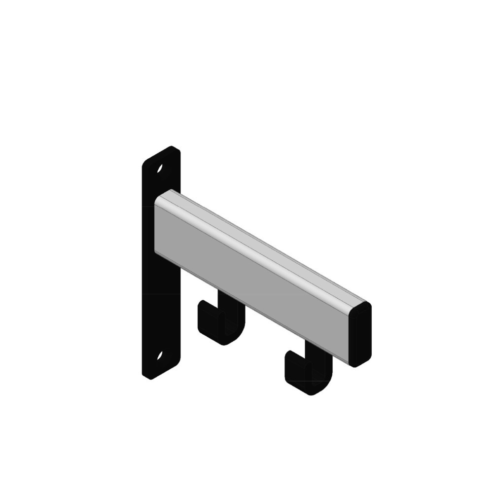 Immagine del prodotto n. 4: Guardaroba da parete, da avvitare, 2 ganci, incluse 2 stampelle, grigio, nero
