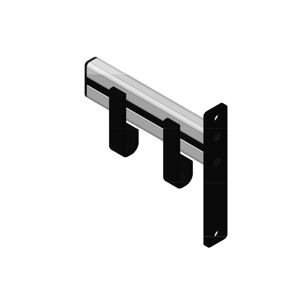 Immagine del prodotto n. 5: Guardaroba da parete, da avvitare, 2 ganci, incluse 2 stampelle, grigio, nero