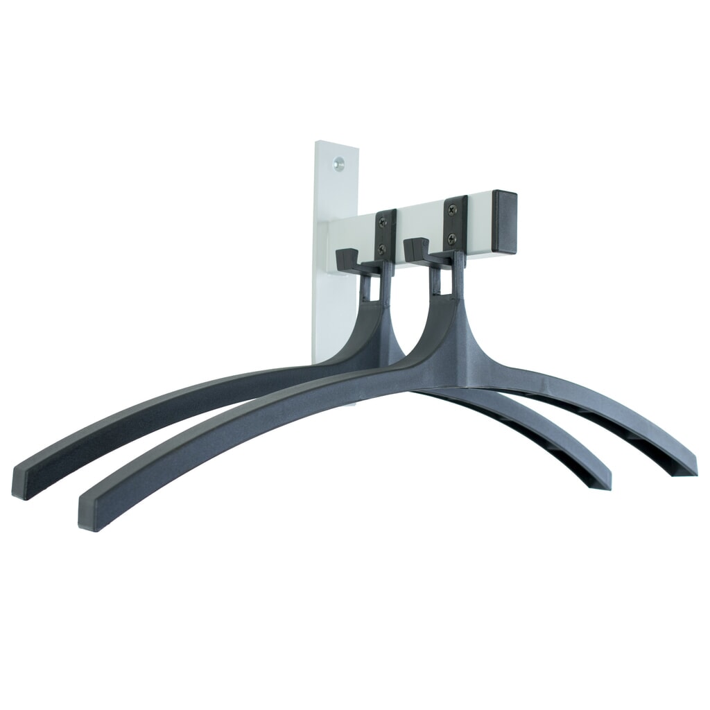 Immagine del prodotto: Guardaroba da parete HIQ, da avvitare, nero, grigio alluminio 2 ganci, comprese 2 stampelle