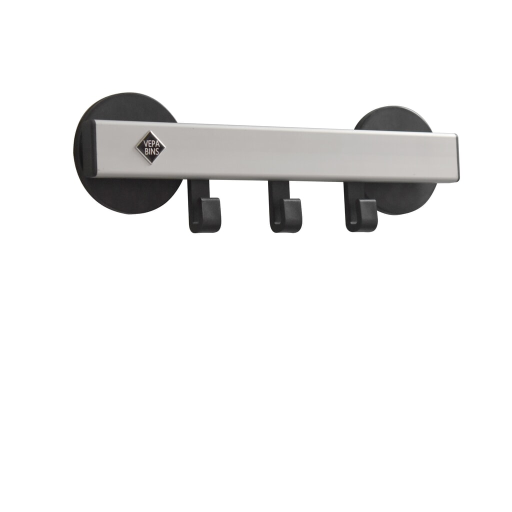 Guardaroba da parete, magnetico, 3 ganci, grigio, nero Immagine del prodotto: Guardaroba da parete, magnetico, 3 ganci, grigio, nero