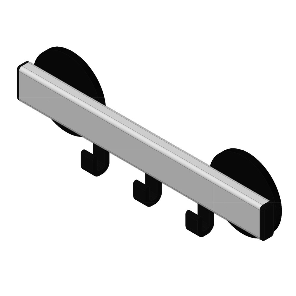 Immagine del prodotto n. 4: Guardaroba da parete, magnetico, 3 ganci, grigio, nero