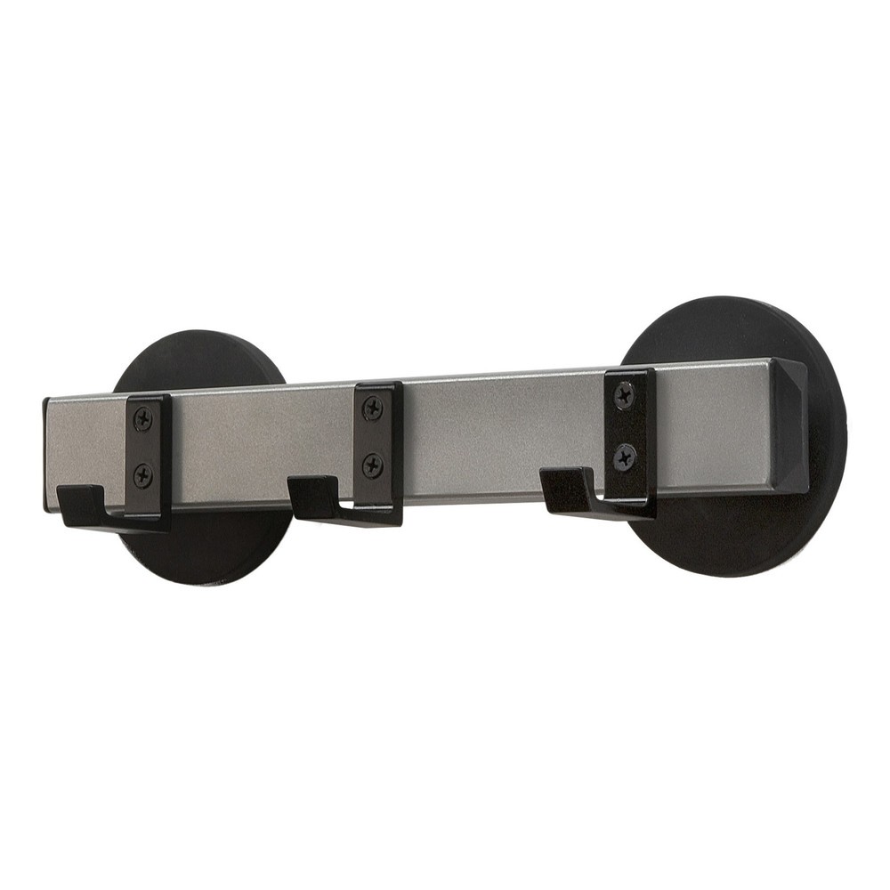 Immagine del prodotto: Guardaroba da parete, magnetico, 3 ganci, nero, grigio alluminio