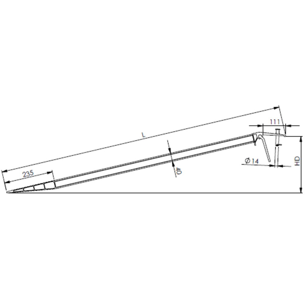 Immagine del prodotto n. 7: Guida di carico in alluminio, anti-scivolo, portata 200 kg/pz, LxL 200 x 2.500 mm
