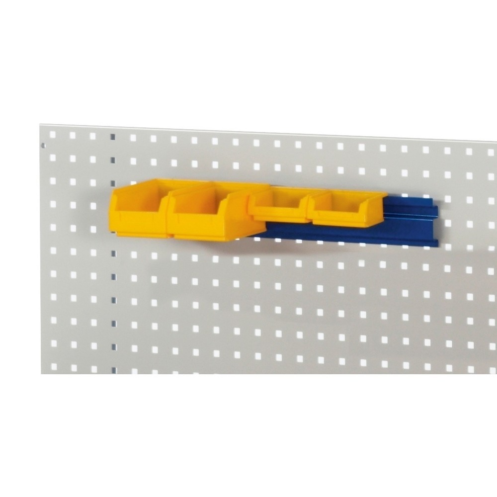 Immagine del prodotto n. 1: Guida di sospensione RAU per piastra forata, per il contenimento di contenitori a bocca di lupo, AxLxP 65 x 450 x 20 mm