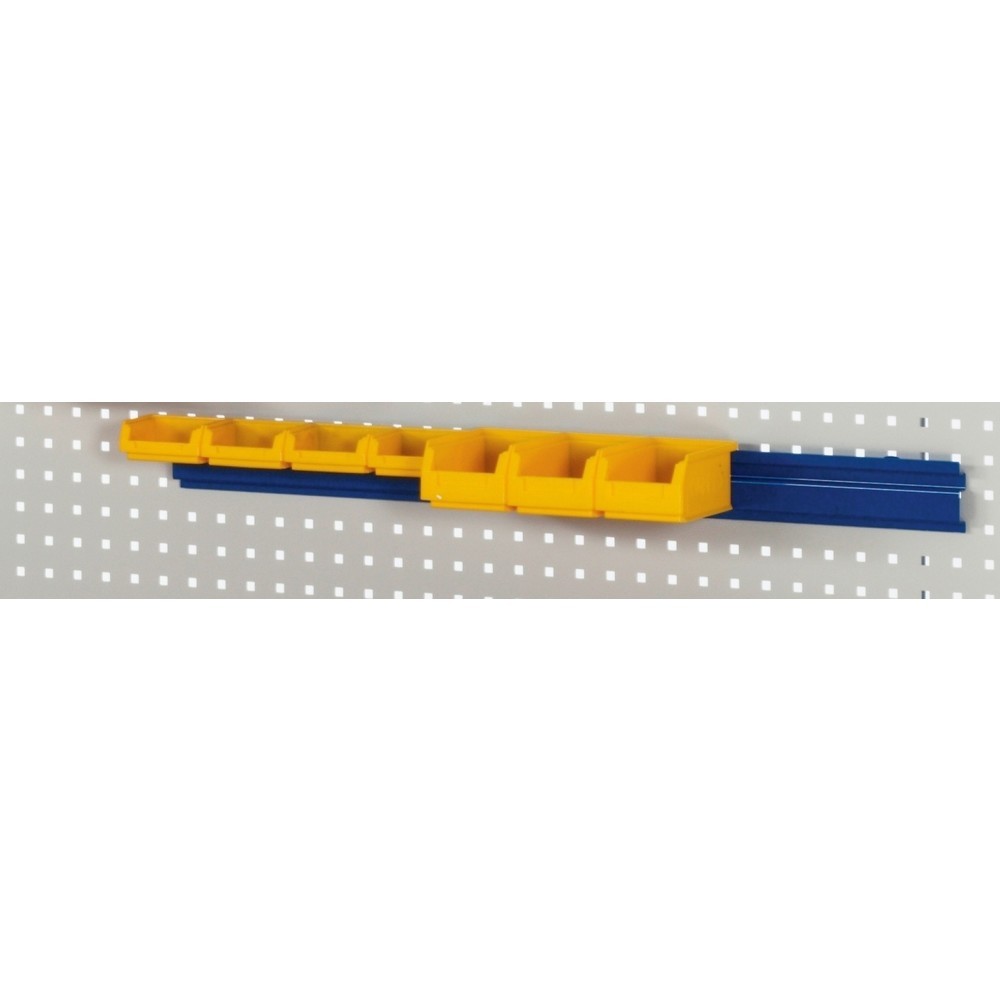 Immagine del prodotto n. 1: Guida di sospensione RAU per piastra forata, per il contenimento di contenitori a bocca di lupo, AxLxP 65 x 900 x 20 mm