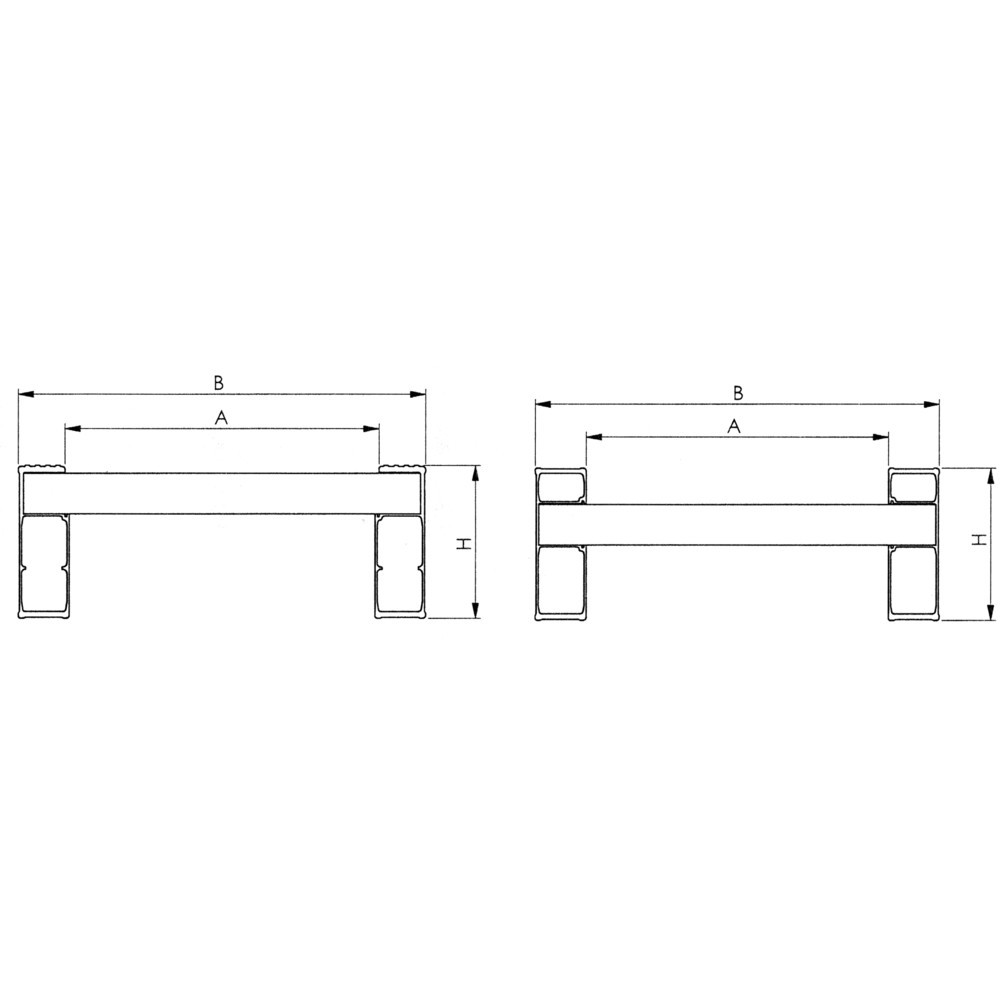 Immagine del prodotto n. 2: Guide di carico per carichi pesanti, con bordo, portata 2.620 kg/paio, lunghezza 1.620 mm