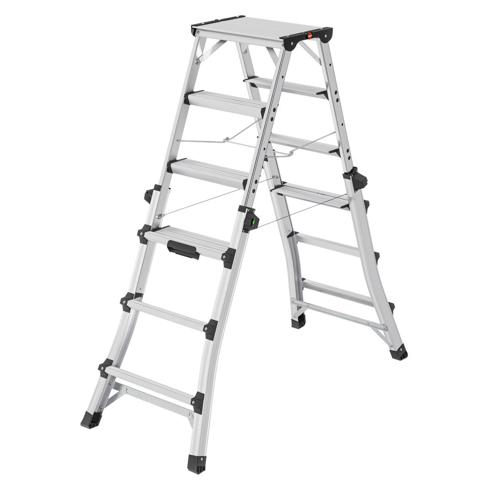 Hailo D100 TL TopLine, scala telescopica in alluminio a doppio gradino, 2x4 - 2x6 gradini Immagine del prodotto: Hailo D100 TL TopLine, scala telescopica in alluminio a doppio gradino, 2x4 - 2x6 gradini