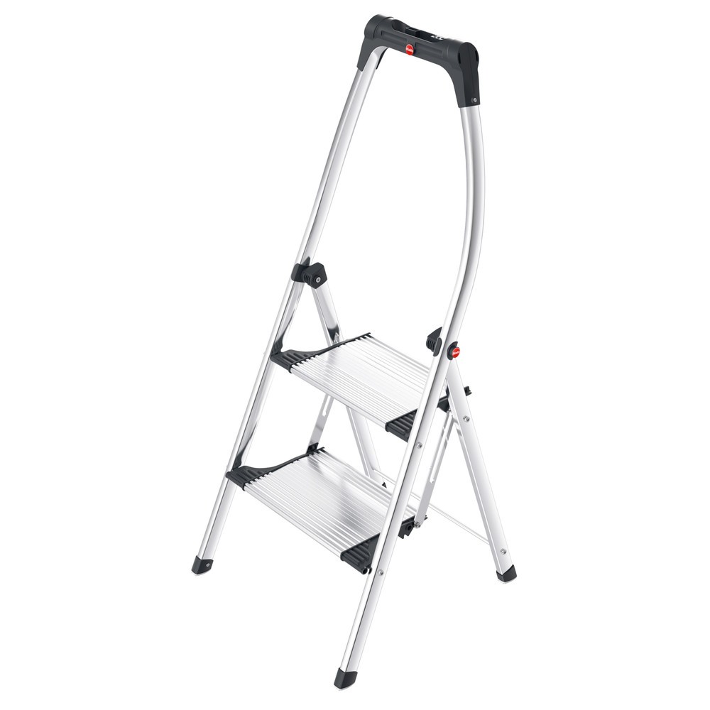 Immagine del prodotto n. 1: Scaletta richiudibile Hailo, altezza piattaforma 490 mm, gradini inclusa piattaforma 2, alluminio con scanalatura antiscivolo