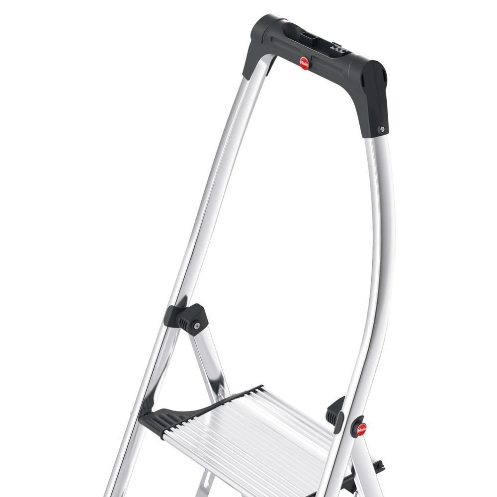 Immagine del prodotto n. 3: Scaletta richiudibile Hailo, altezza piattaforma 490 mm, gradini inclusa piattaforma 2, alluminio con scanalatura antiscivolo