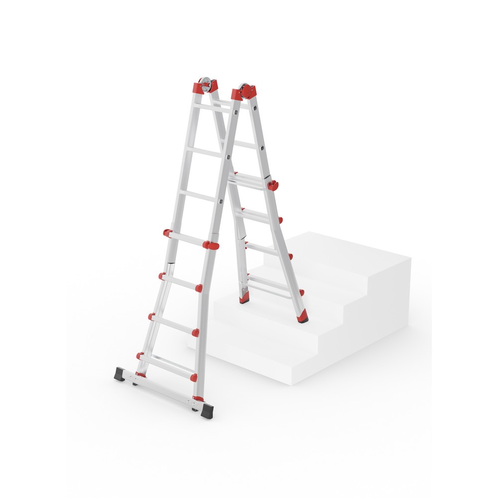 Immagine del prodotto n. 5: Hailo M80, Scala multifunzione in alluminio, 4x4 pioli.