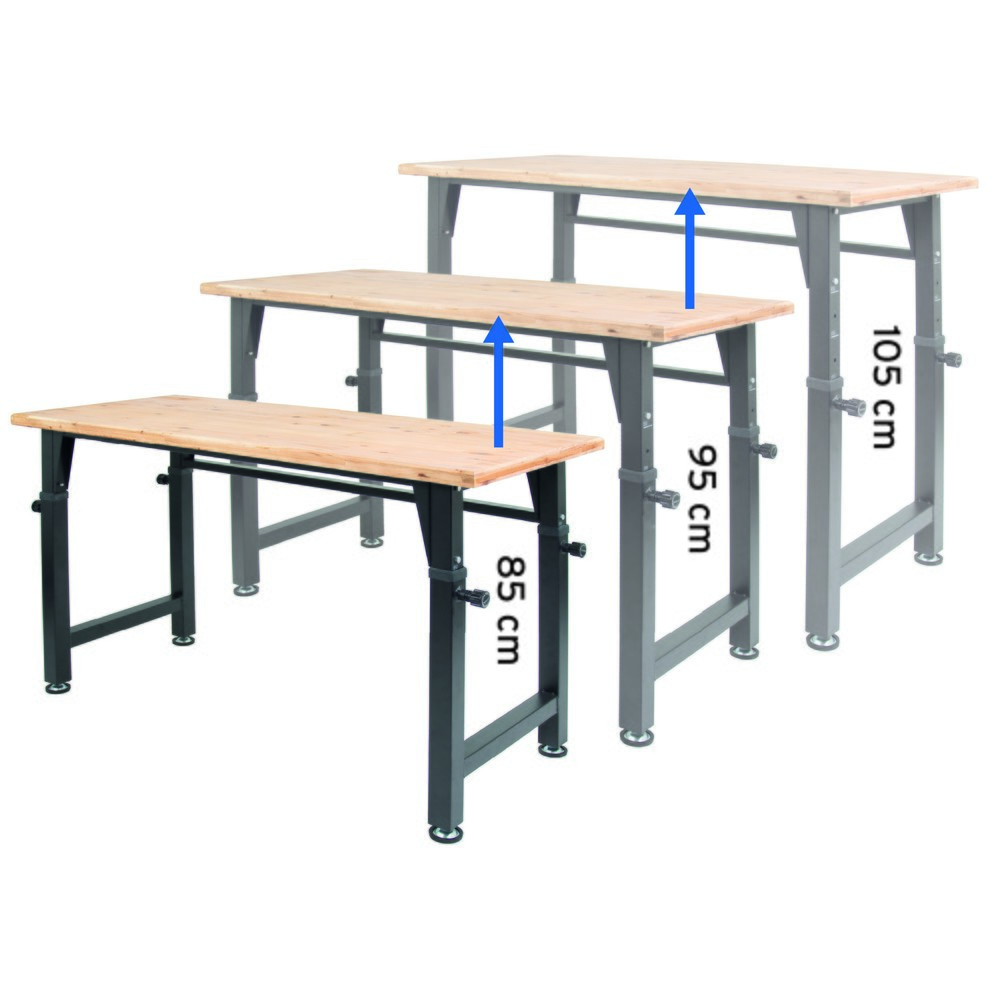 Immagine del prodotto n. 2: HEMMDAL Banco da lavoro, regolabile in altezza, portata 200 kg