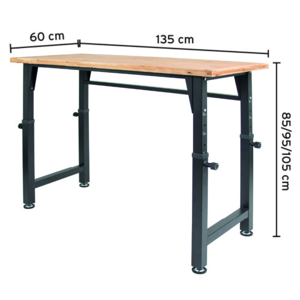 Immagine del prodotto n. 3: HEMMDAL Banco da lavoro, regolabile in altezza, portata 200 kg