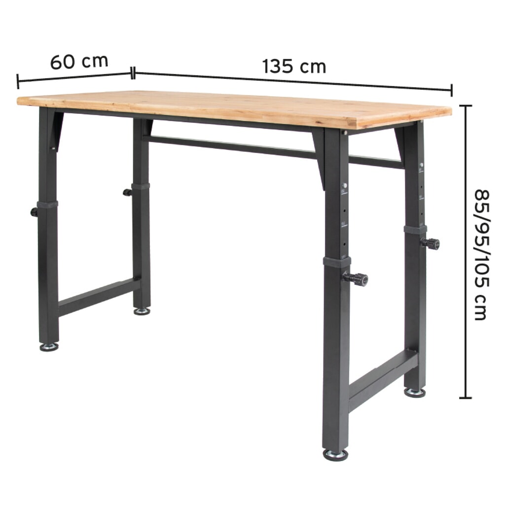 Immagine del prodotto n. 3: HEMMDAL Banco da lavoro, regolabile in altezza, portata 200 kg