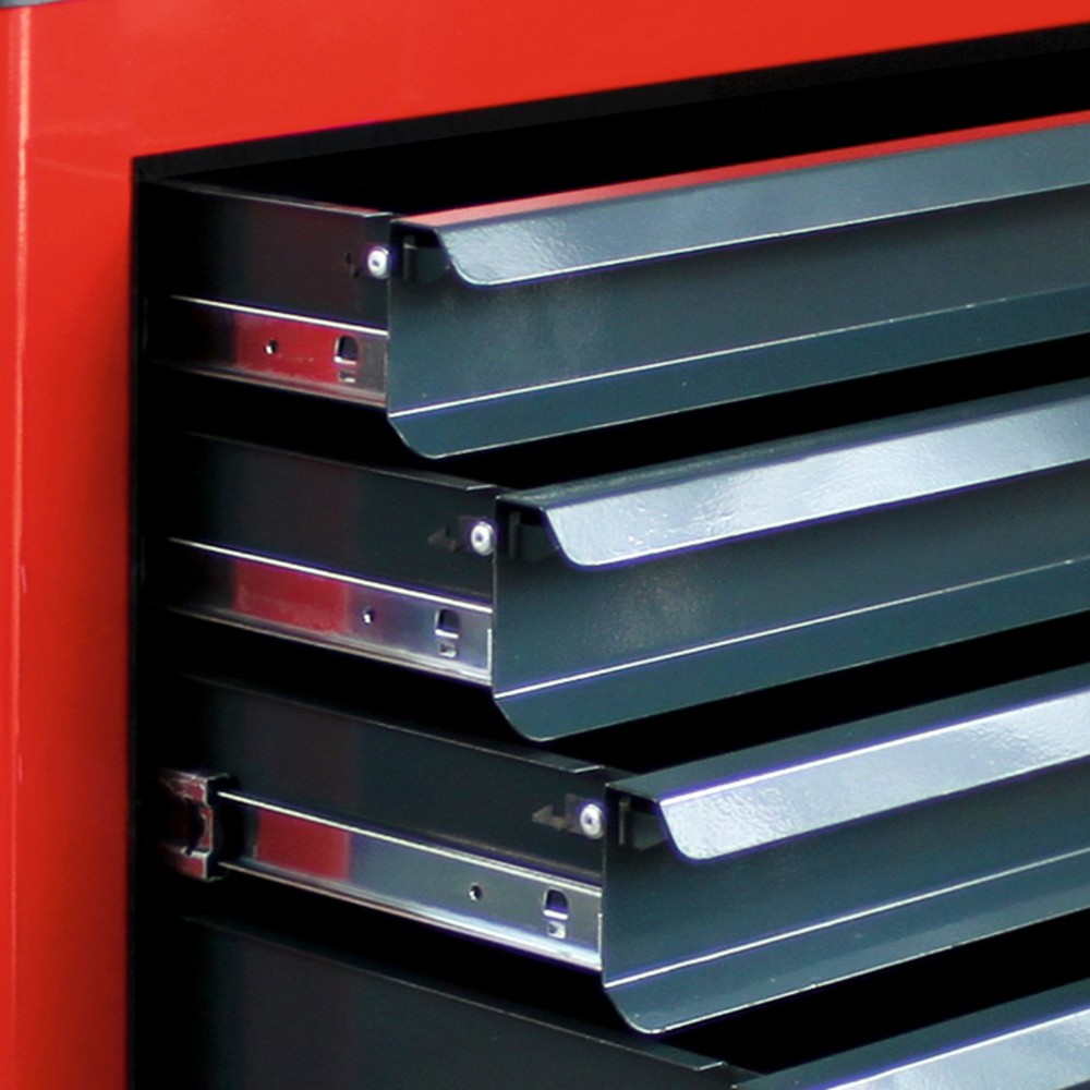 Immagine del prodotto n. 5: HEMMDAL Carrello da officina, incl. assortimento di utensili da 115 pezzi, rosso