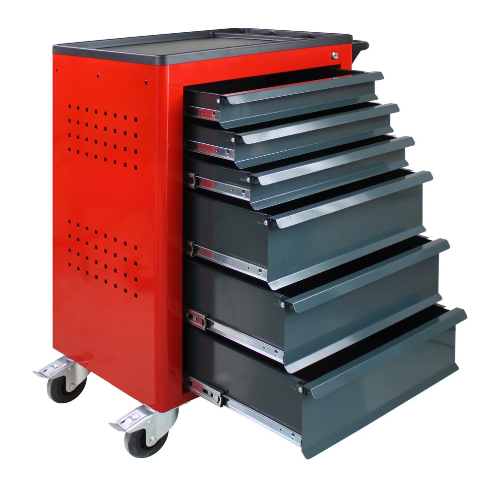 Immagine del prodotto n. 6: HEMMDAL Carrello da officina, incl. assortimento di utensili da 115 pezzi, rosso