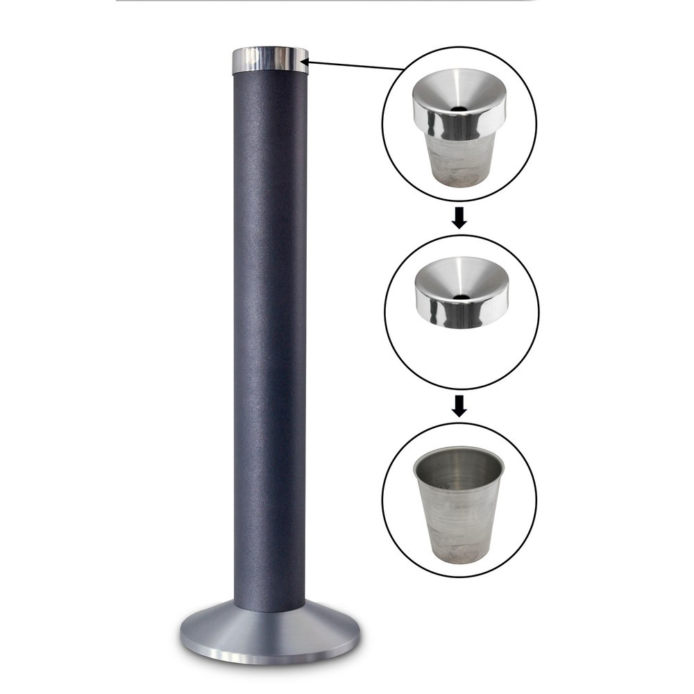 Immagine del prodotto n. 2: HEMMDAL HEMMDAL Colonna posacenere in alluminio, grigio moonstone