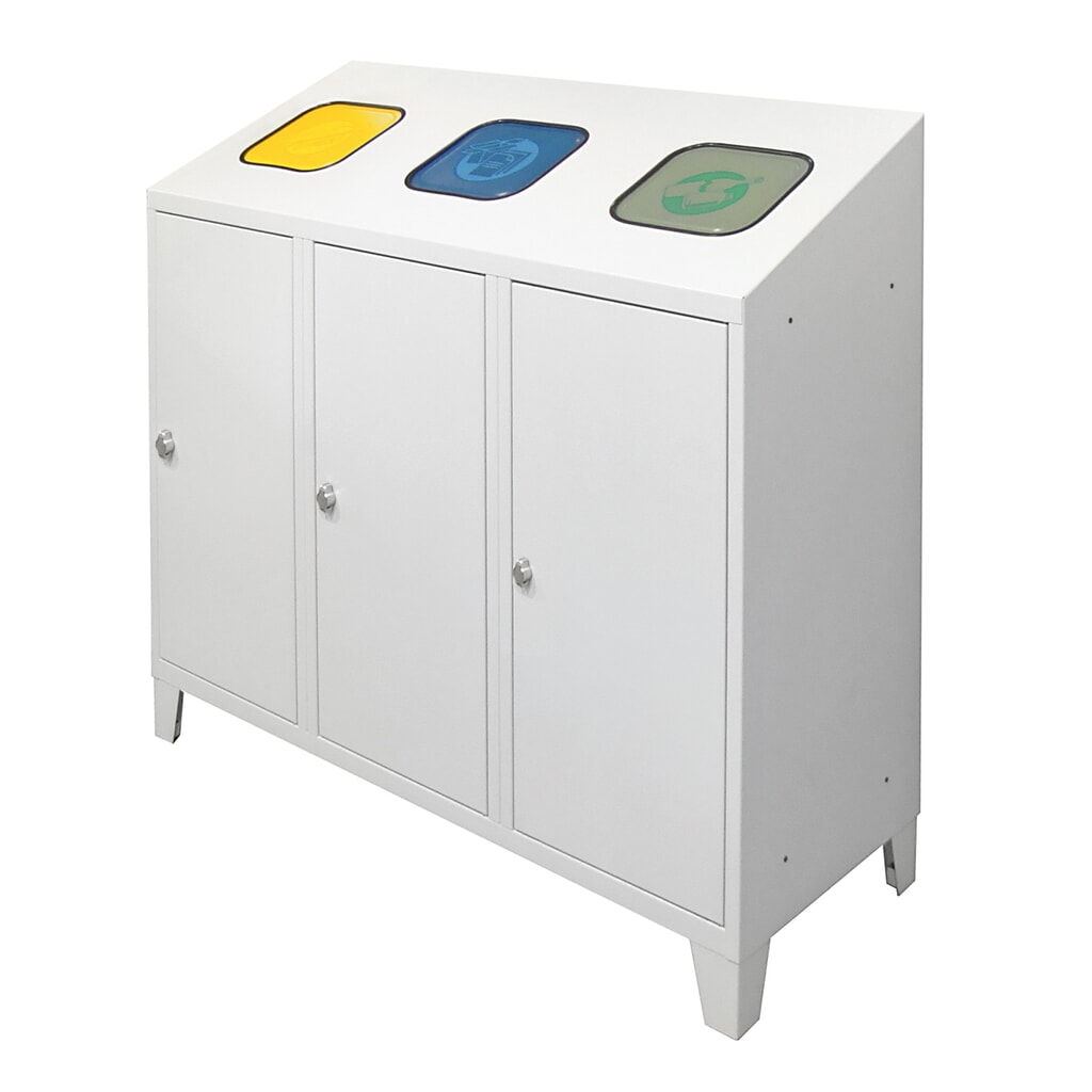 HEMMDAL portarifiuti riciclabili Trio, con 3 supporti per sacchetti, ciascuno da 120 litri Immagine del prodotto: HEMMDAL portarifiuti riciclabili Trio, con 3 supporti per sacchetti, ciascuno da 120 litri
