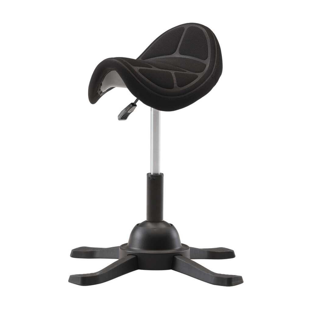 Sgabello girevole a sella HEMMDAL, sedile imbottito, altezza sedile 480-660 mm, piedini Immagine del prodotto: Sgabello girevole a sella HEMMDAL, sedile imbottito, altezza sedile 480-660 mm, piedini