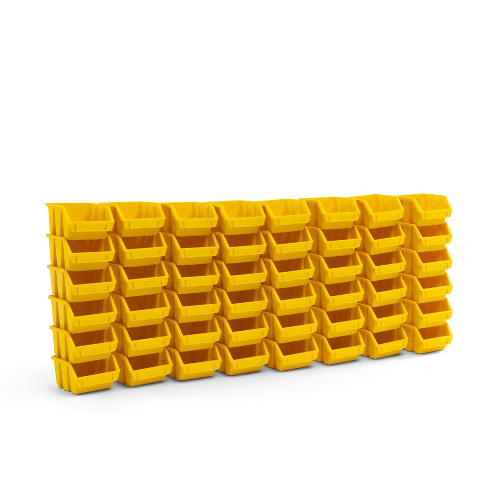 Immagine del prodotto n. 2: HEMMDAL set di contenitori a bocca di lupo S, AxLxP 75 x 116 x 112 mm, giallo, 48 pezzi/SU