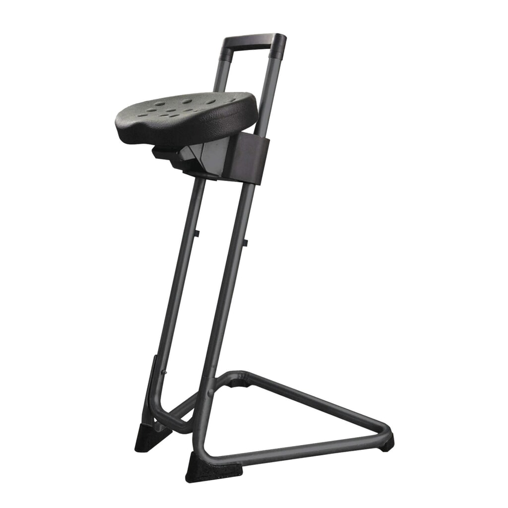Sgabello HEMMDAL, sedile in similpelle comfort pieghevole e inclinabile, altezza sedile 600-850 mm, nero Immagine del prodotto: Sgabello HEMMDAL, sedile in similpelle comfort pieghevole e inclinabile, altezza sedile 600-850 mm, nero