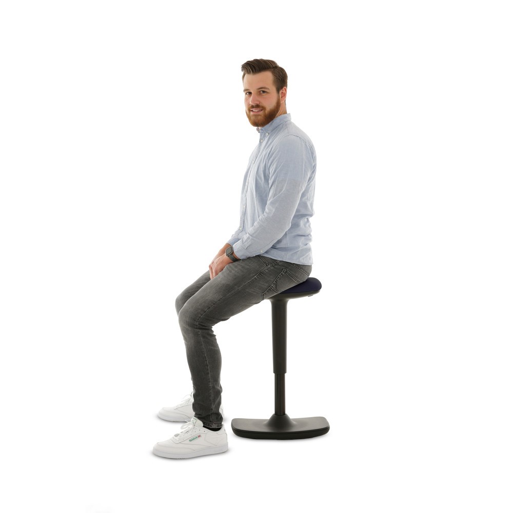 Immagine del prodotto n. 4: Sgabello regginpiedi HEMMDAL, sedile in similpelle, altezza sedile 560-690 mm, base basculante convessa