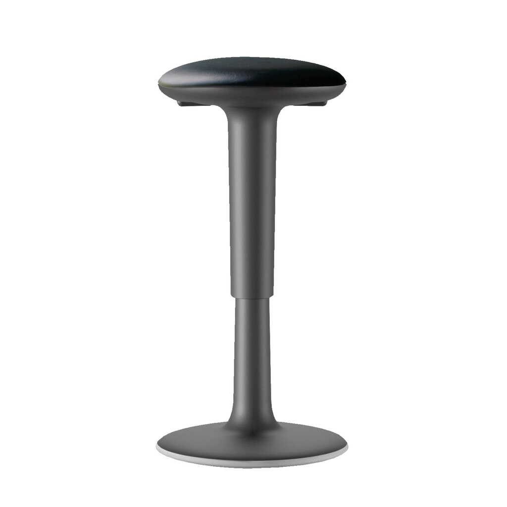 Sgabello regginpiedi HEMMDAL, sedile in similpelle, altezza sedile 560-720 mm, base basculante circolare Immagine del prodotto: Sgabello regginpiedi HEMMDAL, sedile in similpelle, altezza sedile 560-720 mm, base basculante circolare