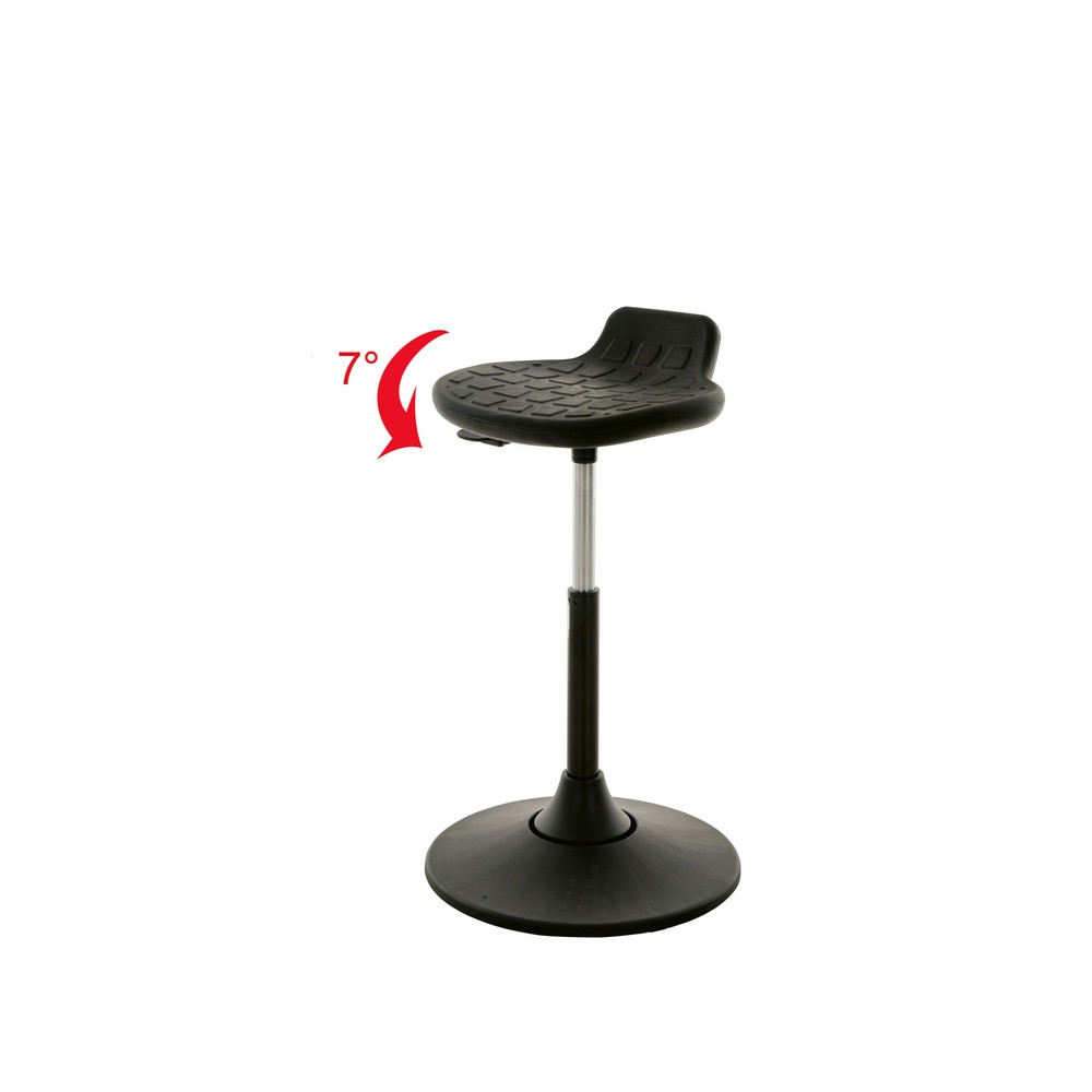 Immagine del prodotto: Sgabello regginpiedi HEMMDAL, sedile in PU con supporto per la schiena, altezza sedile 490-680 mm, base circolare con sedile girevole