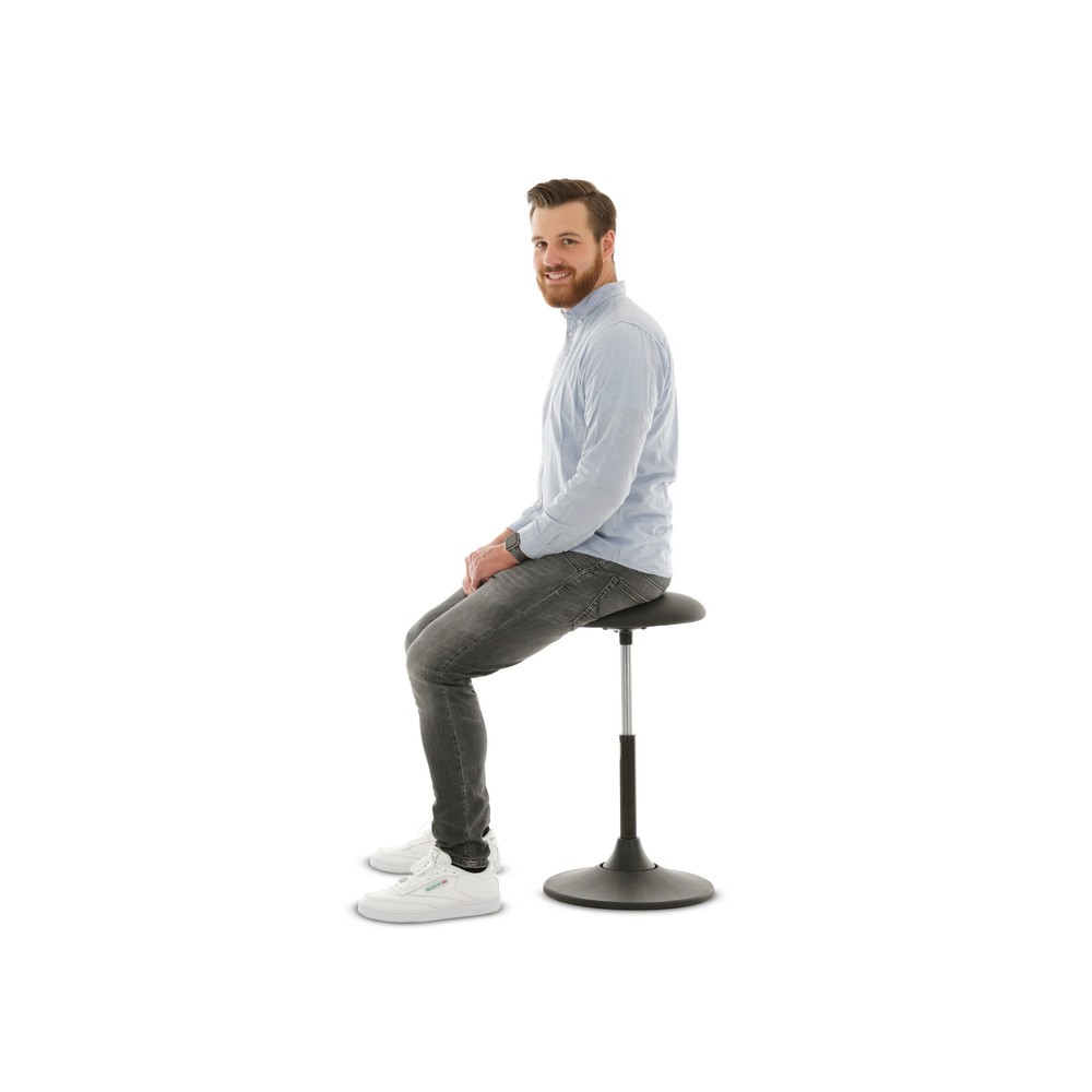 Immagine del prodotto n. 4: Sgabello regginpiedi HEMMDAL, sedile girevole in similpelle, altezza sedile 510-700 mm, base circolare