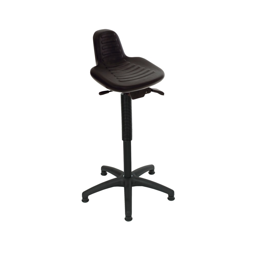 Immagine del prodotto: Regginpiedi HEMMDAL, sedile in PU con supporto per la schiena + maniglia per il trasporto, altezza sedile 580-840 mm, piedini
