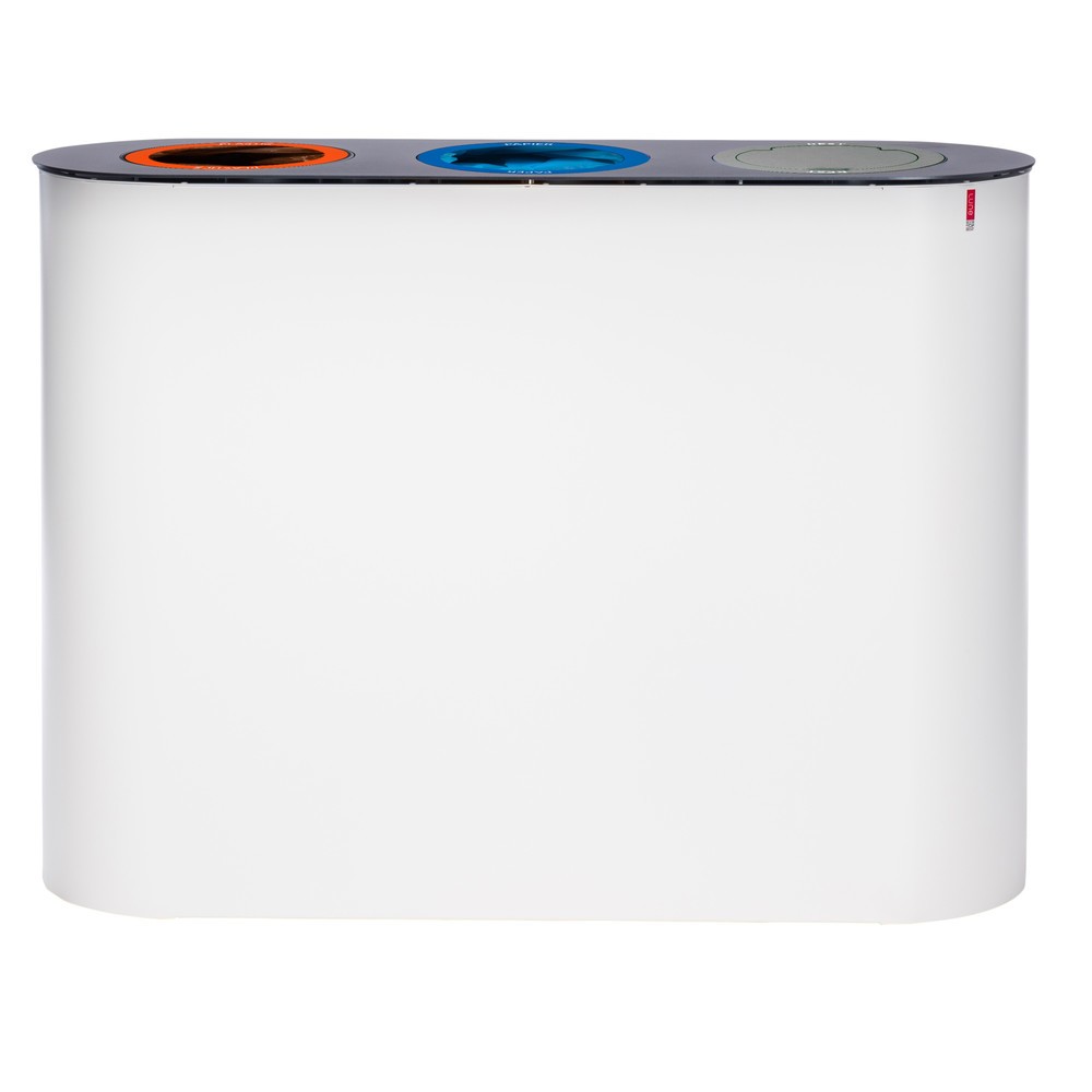 Immagine del prodotto n. 1: Impianto di raccolta differenziata LUNE Split, bianco, antracite, 3x38 litri