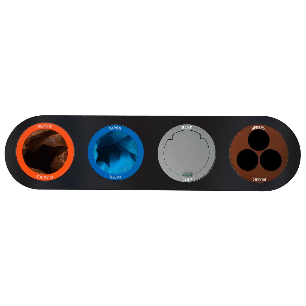 Immagine del prodotto n. 2: Impianto di raccolta differenziata LUNE Split, bianco, antracite, 4x38 litri