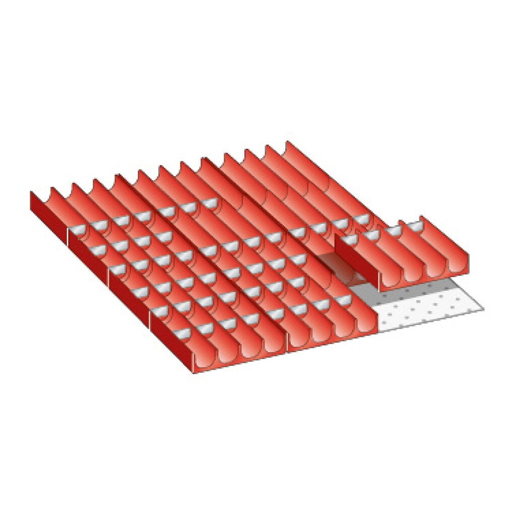 Inserto a vaschetta per cassettiere LISTA con 12 vaschette, per altezza frontale 50 mm Immagine del prodotto: Inserto a vaschetta per cassettiere LISTA con 12 vaschette, per altezza frontale 50 mm
