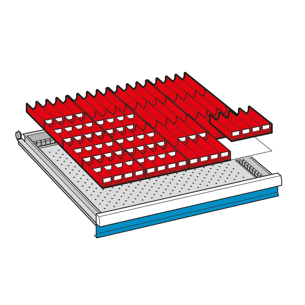 Cassette per cassettiere LISTA con 36 cassette, altezza 50 mm Immagine del prodotto: Cassette per cassettiere LISTA con 36 cassette, altezza 50 mm