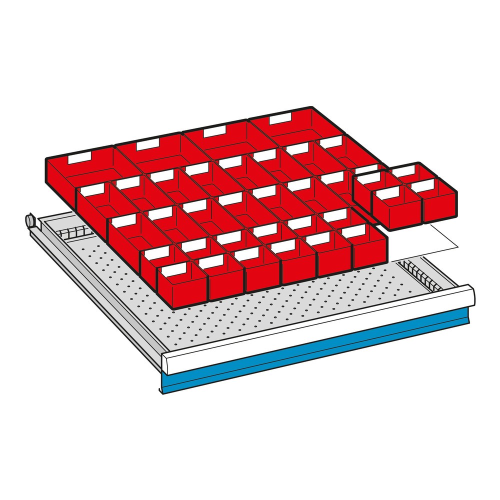 Immagine del prodotto n. 2: Cassette per cassettiere LISTA con 36 cassette, altezza 50 mm