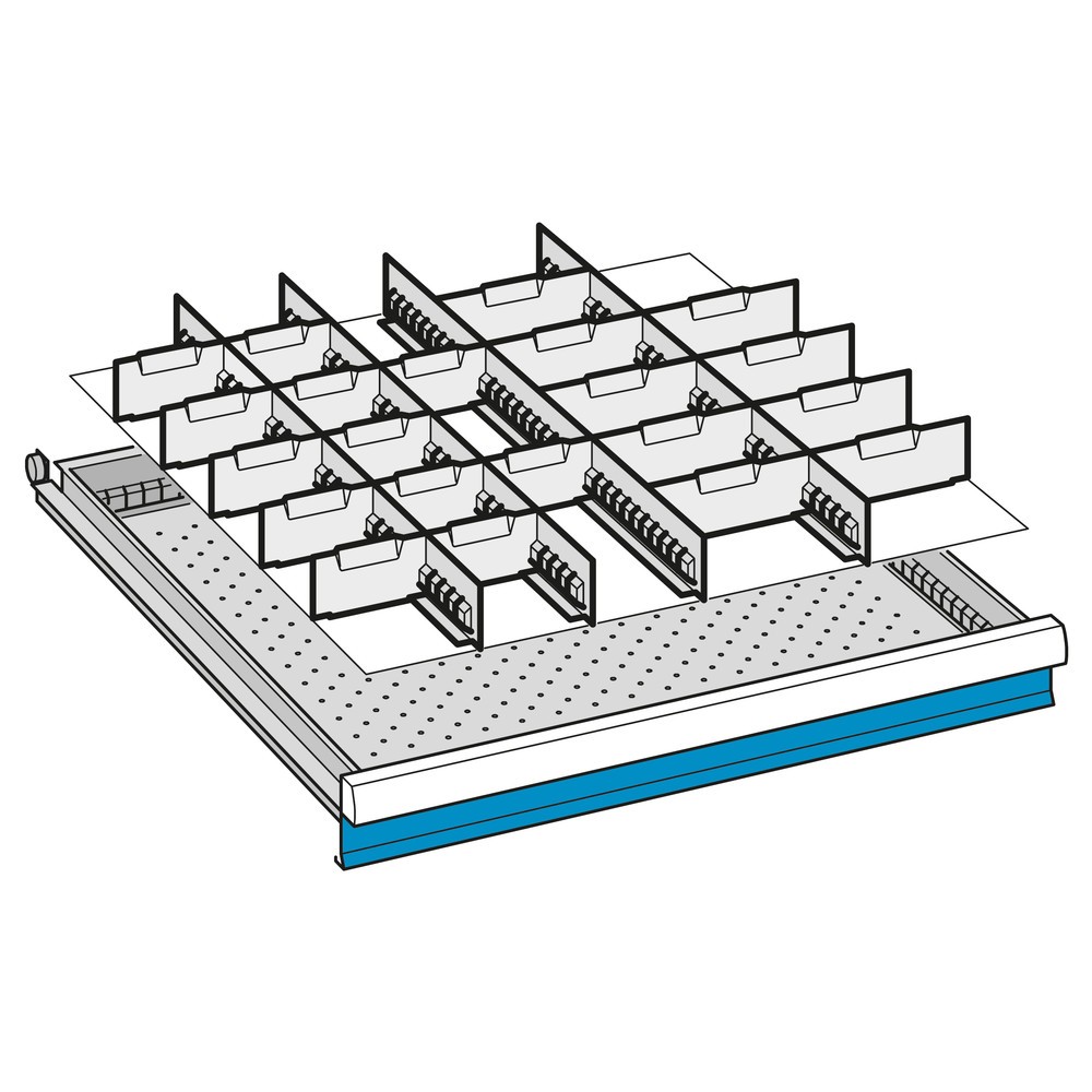 Immagine del prodotto n. 3: Cassette per cassettiere LISTA con 36 cassette, altezza 50 mm