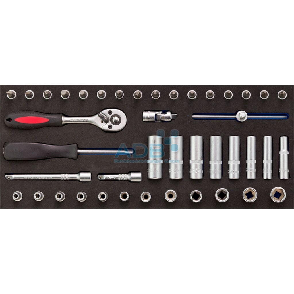 Set di chiavi a bussola da 1/4”, 42 pz. Immagine del prodotto n. 2: Set di chiavi a bussola da 1/4”, 42 pz.