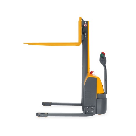 Elevatore elettrico Jungheinrich EMC B10, nella versione a scartamento largo