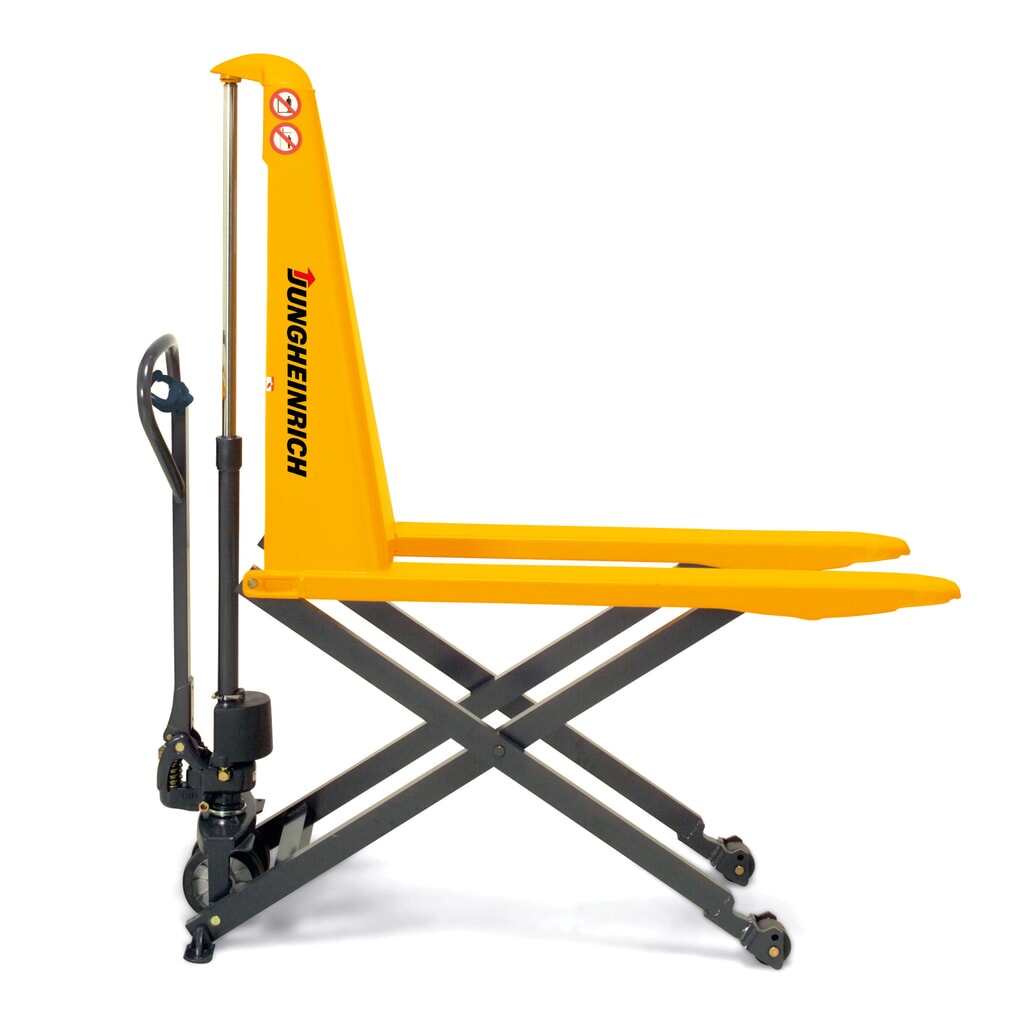 Immagine del prodotto n. 2: Transpallet a pantografo Jungheinrich AMX 10, idraulico manuale, portata 1.000 kg, larghezza portata forche speciale 680 mm, gomma piena/nylon