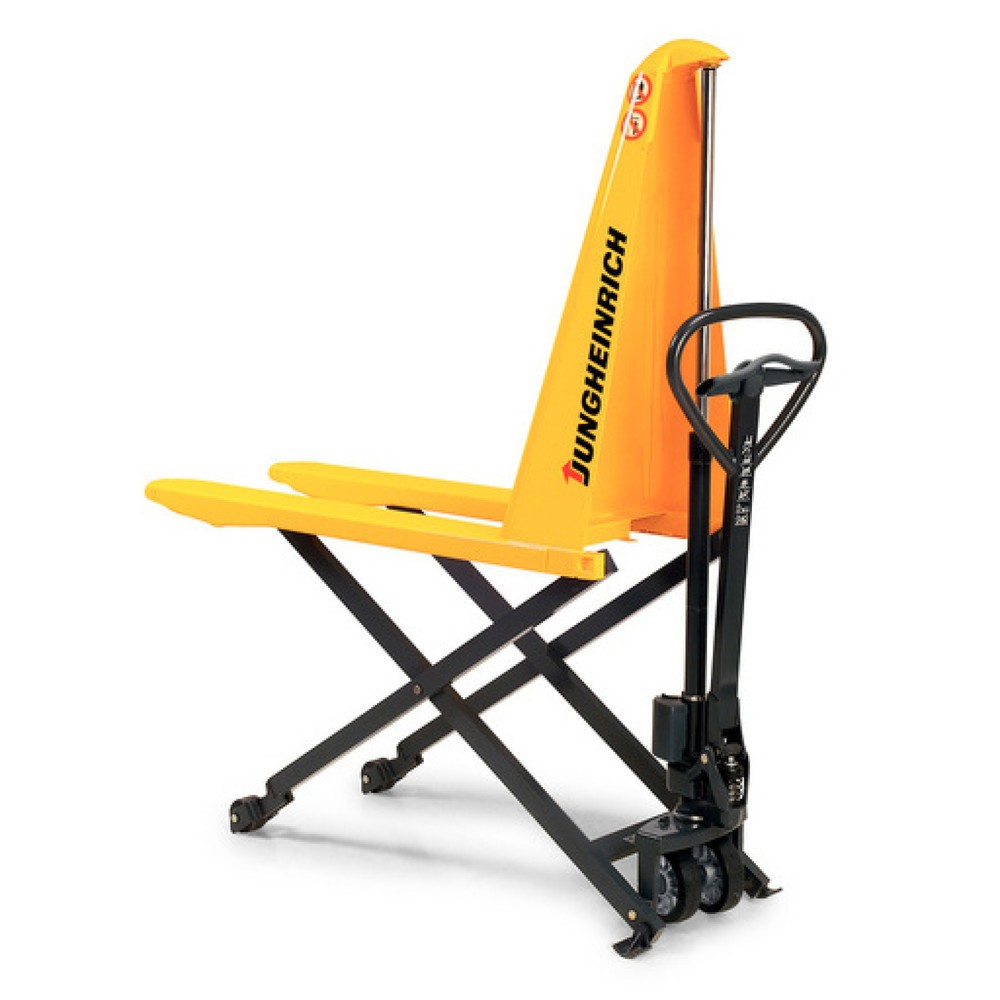 Immagine del prodotto: Transpallet a pantografo Jungheinrich AMX 10, idraulico manuale, portata 1.000 kg, larghezza portata forche speciale 680 mm, poliuretano