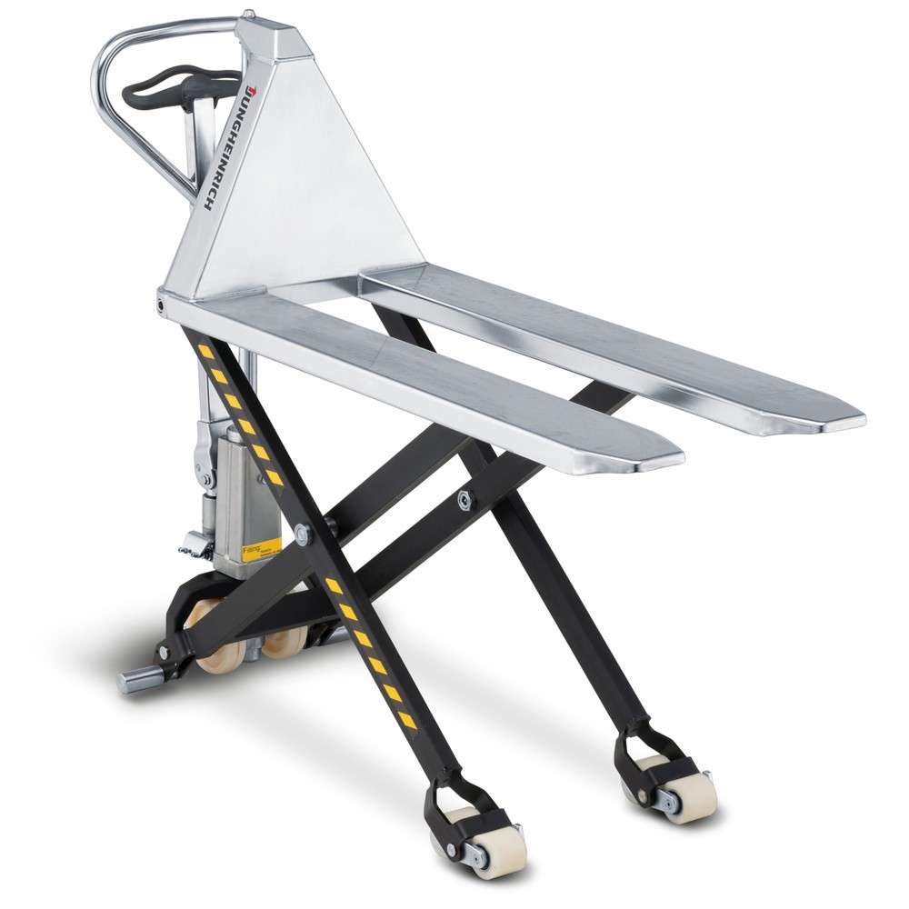 Immagine del prodotto n. 2: Transpallet a pantografo in acciaio inox Jungheinrich AMX I15, portata 1.500 kg, poliuretano