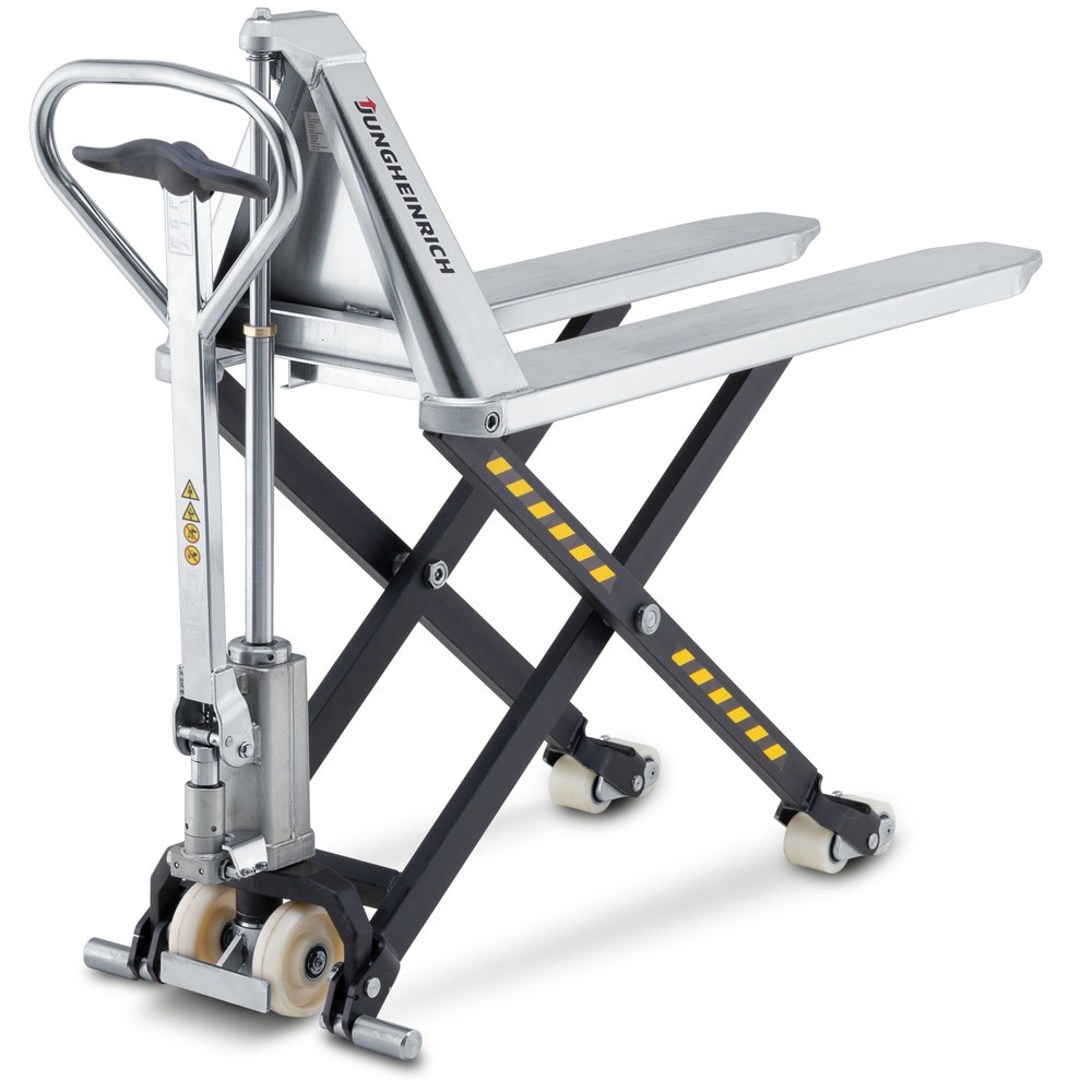 Immagine del prodotto n. 6: Transpallet a pantografo in acciaio inox Jungheinrich AMX I15, portata 1.500 kg, poliuretano