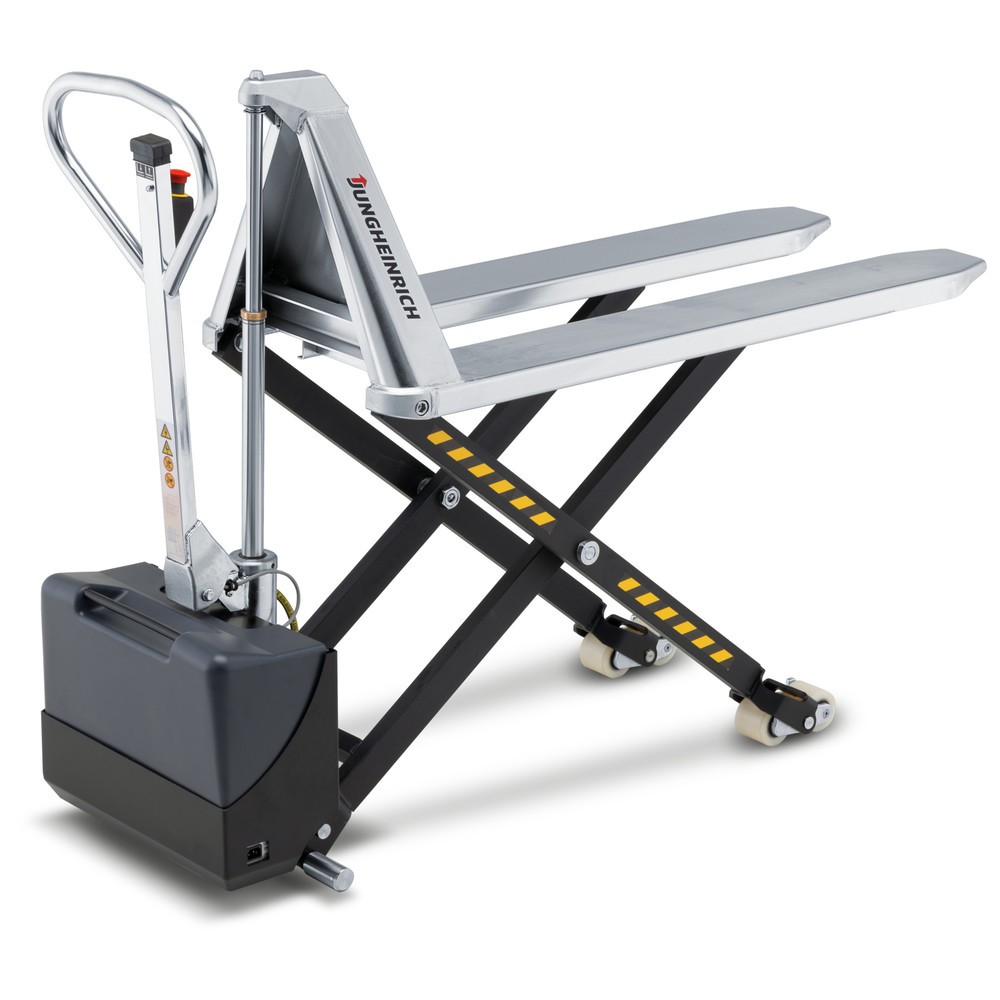 Immagine del prodotto n. 5: Transpallet a pantografo in acciaio inox Jungheinrich AMX I15e, portata 1.500 kg, lunghezza forche 1.200 mm, nylon