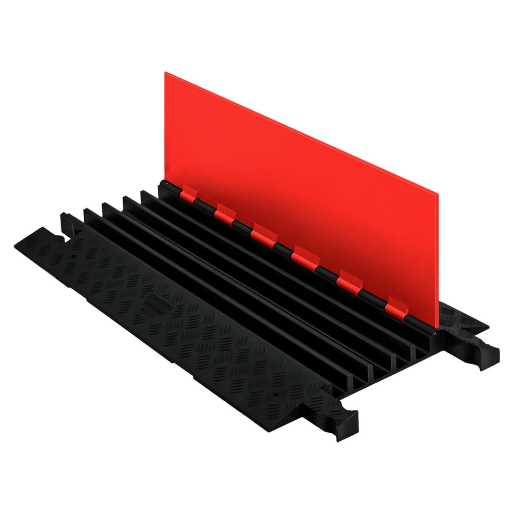 Justrite® canalina passacavi Guard Dog®, elemento di base, 5 canali, LxL 910 x 500 mm, nero/arancio Immagine del prodotto: Justrite® canalina passacavi Guard Dog®, elemento di base, 5 canali, LxL 910 x 500 mm, nero/arancio
