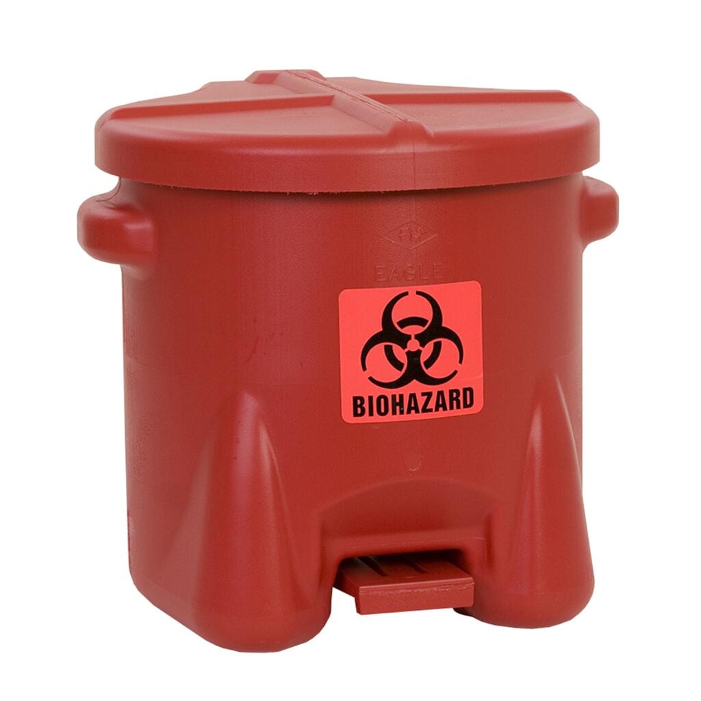 Justrite® contenitore per rifiuti Eagle, materiali a rischio biologico, HDPE, 22,8 litri, rosso Immagine del prodotto: Justrite® contenitore per rifiuti Eagle, materiali a rischio biologico, HDPE, 22,8 litri, rosso